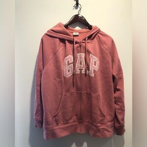 GAP Rose Pink Full-Zip Hooded Sweatshirt